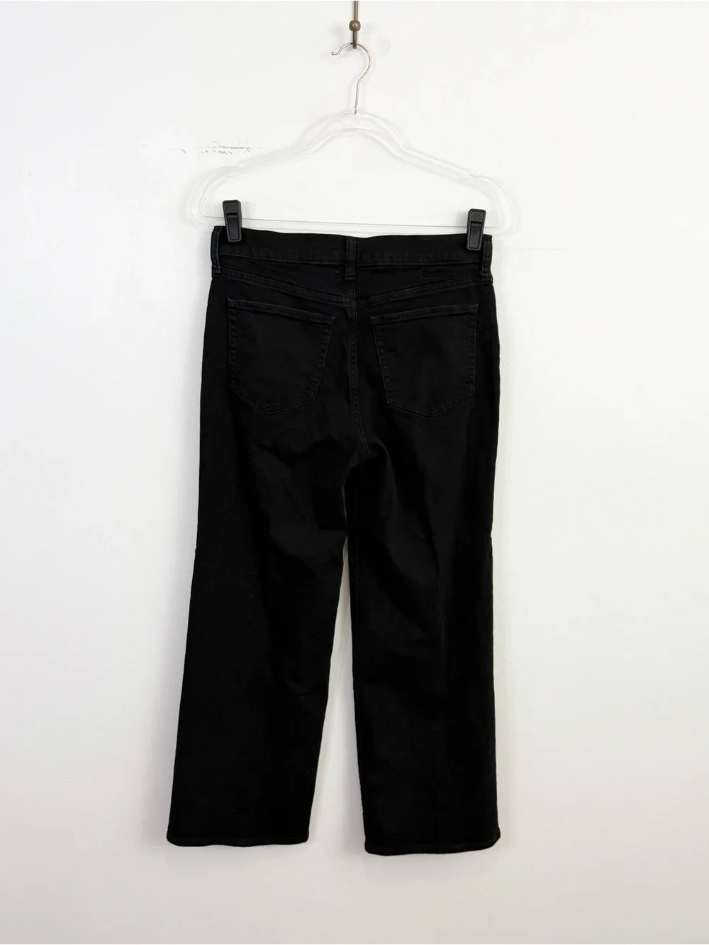 J.Crew Slim Wide High Rise Cropped Jeans Black Rinse Wash Size 28